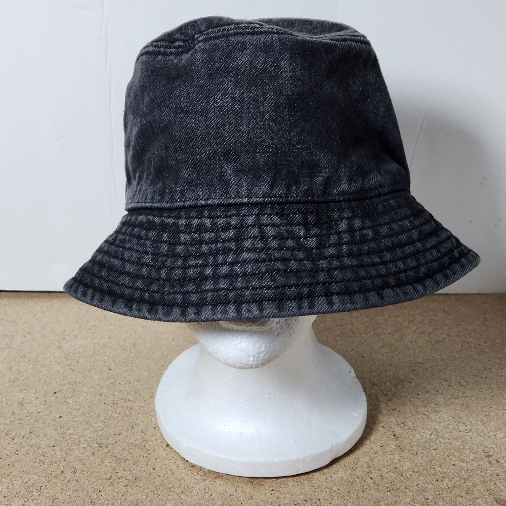 J. Crew Washed Denim Bucket Hat Black S M‎ Cotton Blend Casual Streetwear
